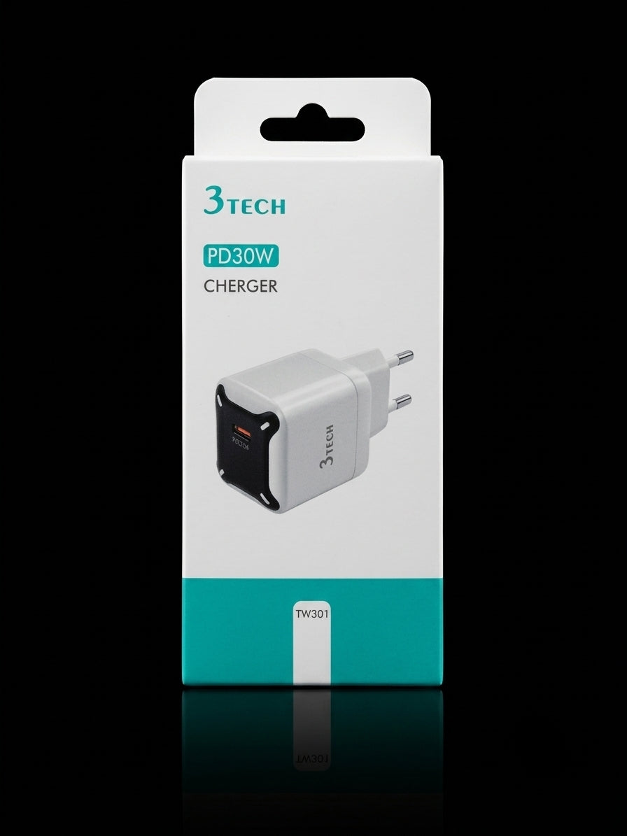 3TECH PD30W Fast Charger – USB-C Power Delivery