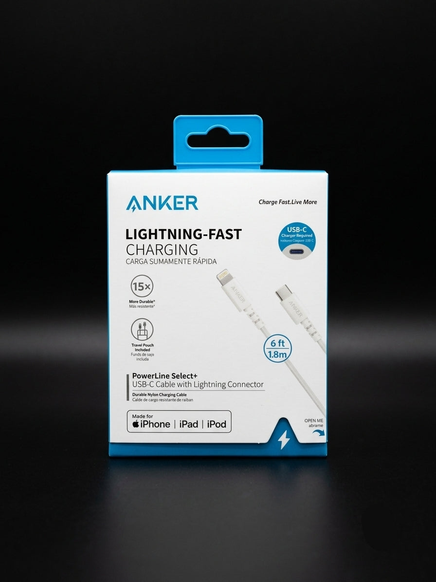 Anker PowerLine Select+ USB-C to Lightning Cable – 6ft / 1.8m